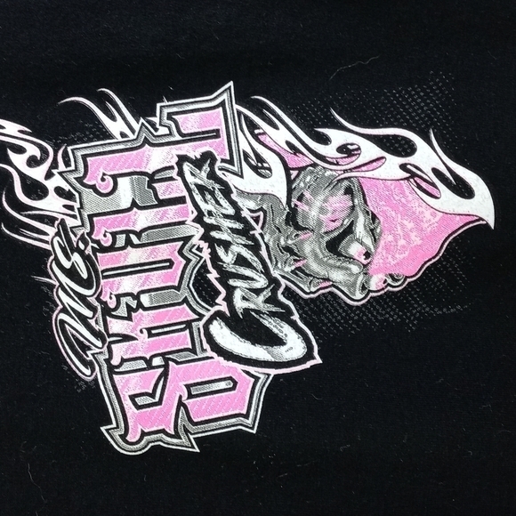 Small Ms Skull Crusher drag racing black and pink short sleeve tee - Picture 3 of 7